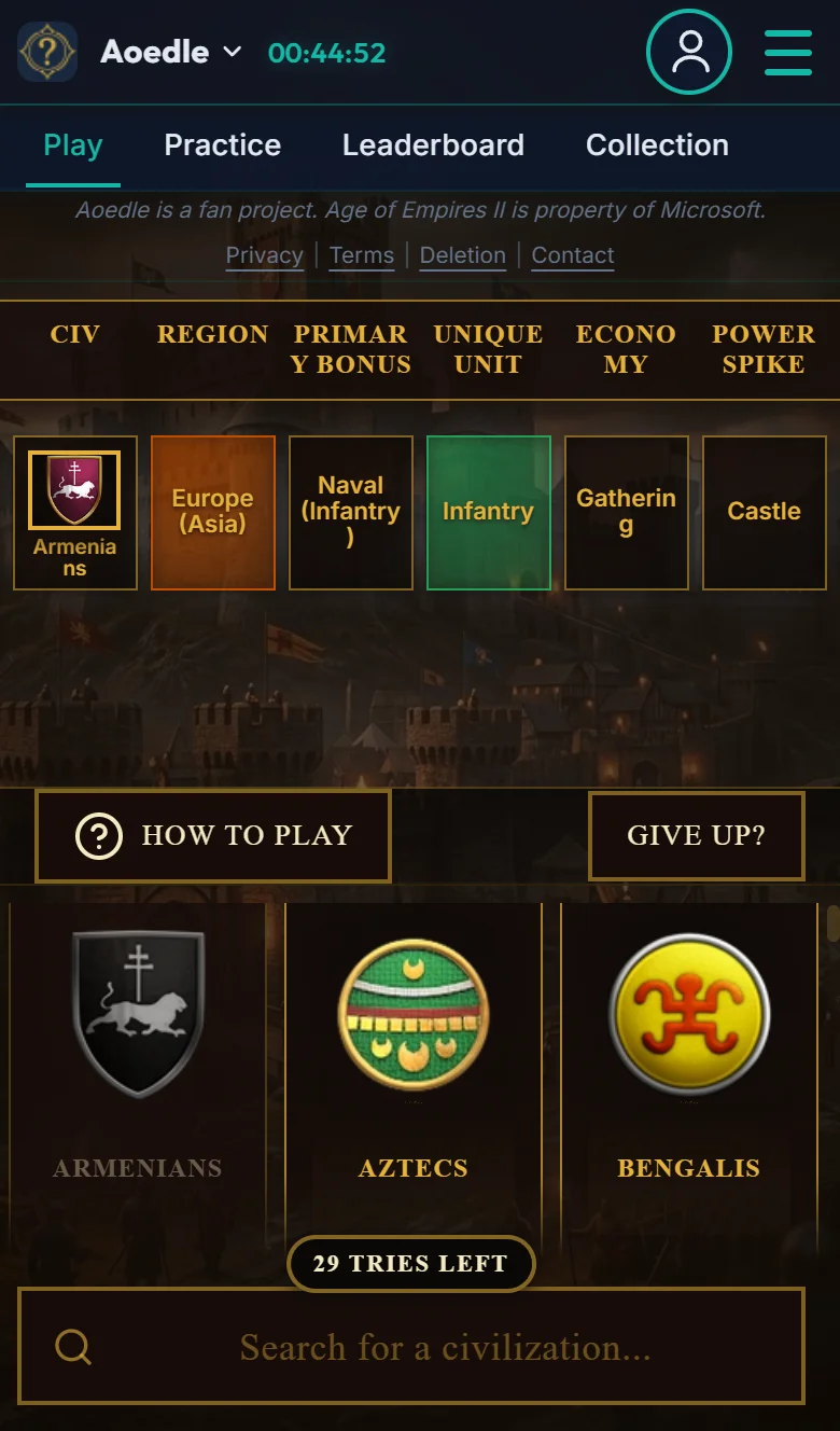 Game Feedback Table