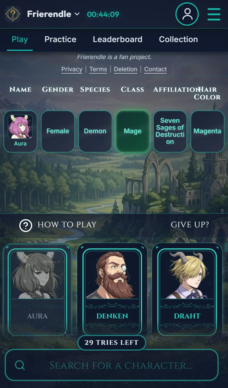 Game Feedback Table