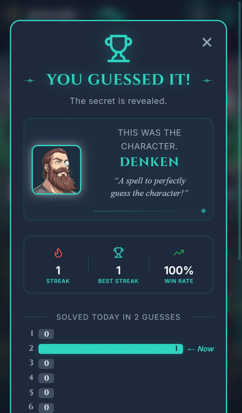 Game Results Screen